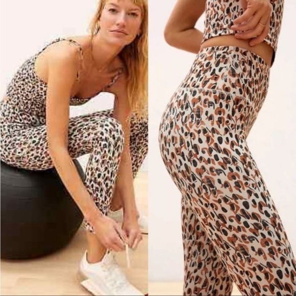 Daily Practice Anthropologie High-Rise Legging Neutral Leopard Animal small o26 - Picture 1 of 9